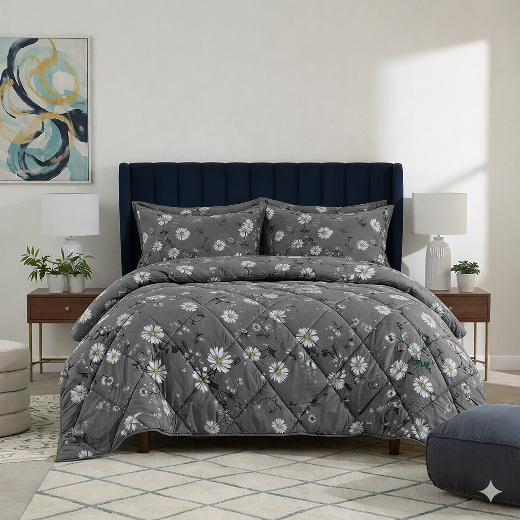 6 Pcs Quilted Comforter Set 401