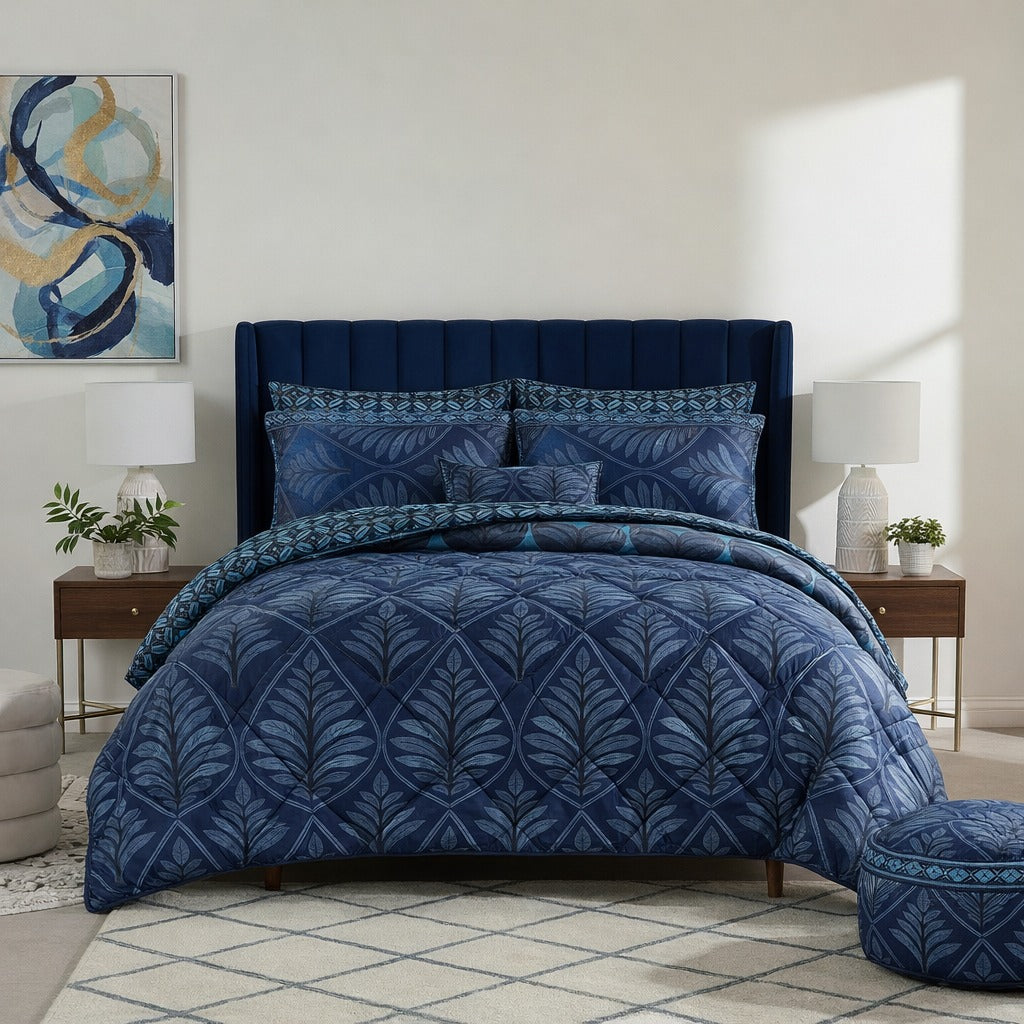 6 Pcs Quilted Comforter Set 407