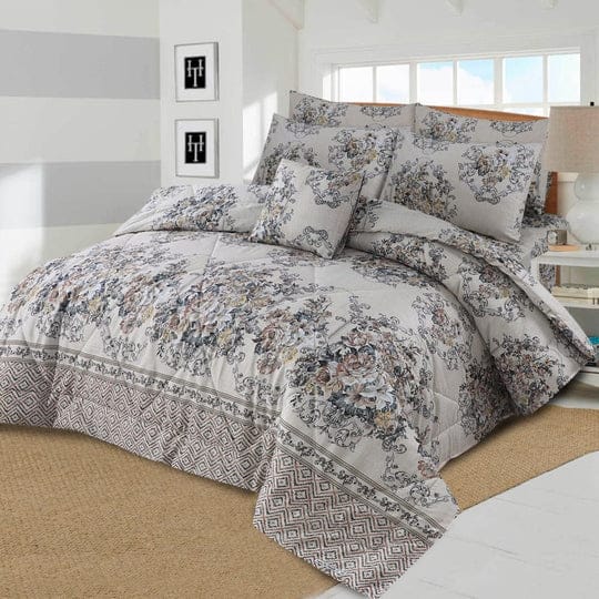 7 Pcs Quilted Comforter Set 383