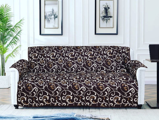 COTTON PRINTED SOFA RUNNER - SOFA COAT (Light Brown Printed)