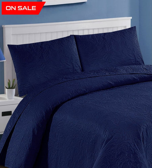 Plain Bedspread 3 Pc Set 1001