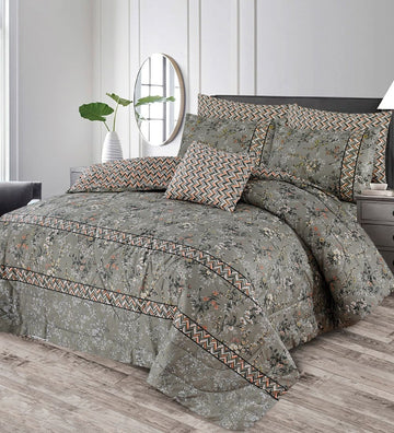 7 Pcs Quilted Comforter Set 373