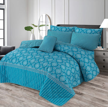 7 Pcs Quilted Comforter Set 356