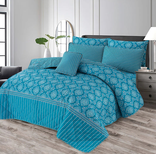 7 Pcs Quilted Comforter Set 356