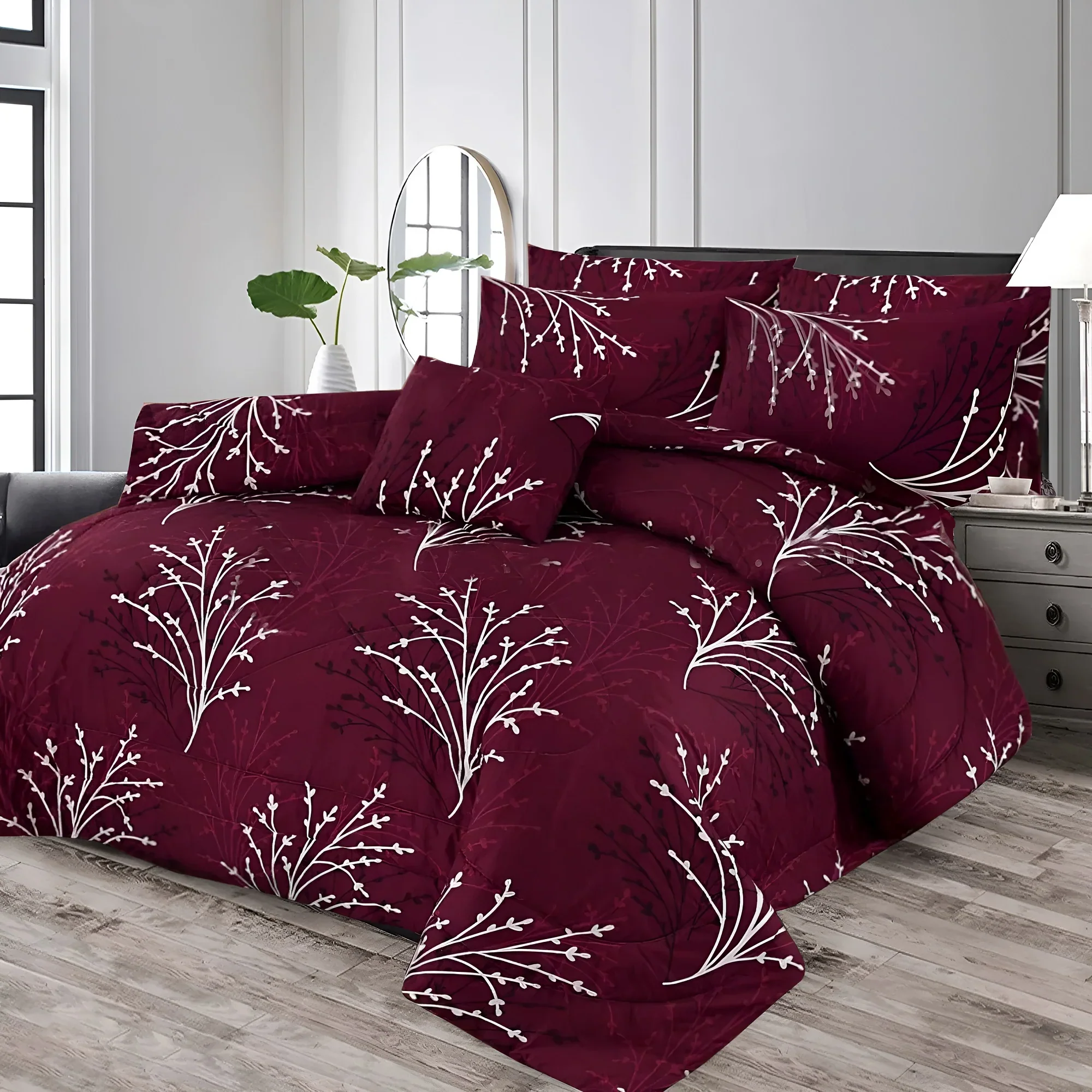7 Pcs Quilted Comforter Set 342