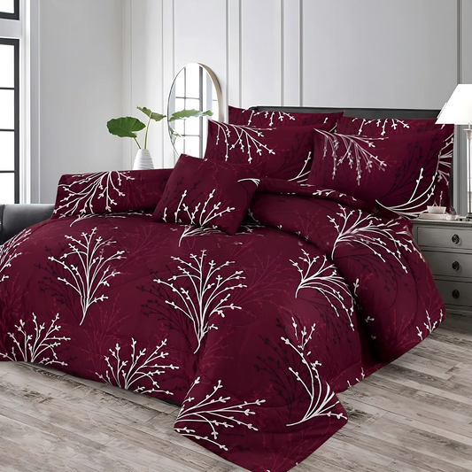 7 Pcs Quilted Comforter Set 342