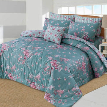 7 Pcs Quilted Comforter Set 357