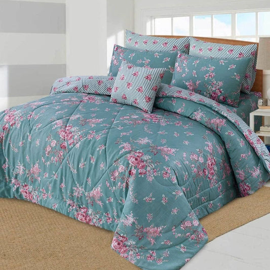 7 Pcs Quilted Comforter Set 357