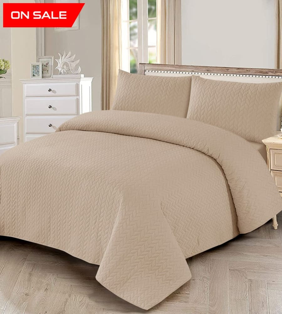 Plain Bedspread 3 Pc Set 1005