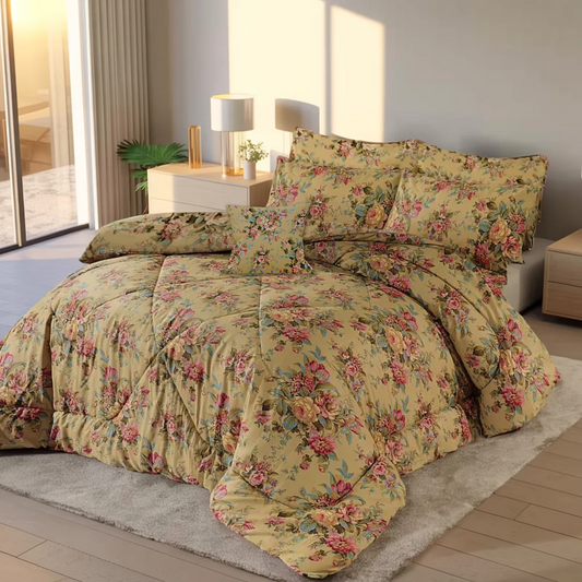 7 Pcs Quilted Comforter Set 368