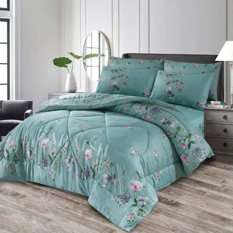 7 Pcs Quilted Comforter Set 378
