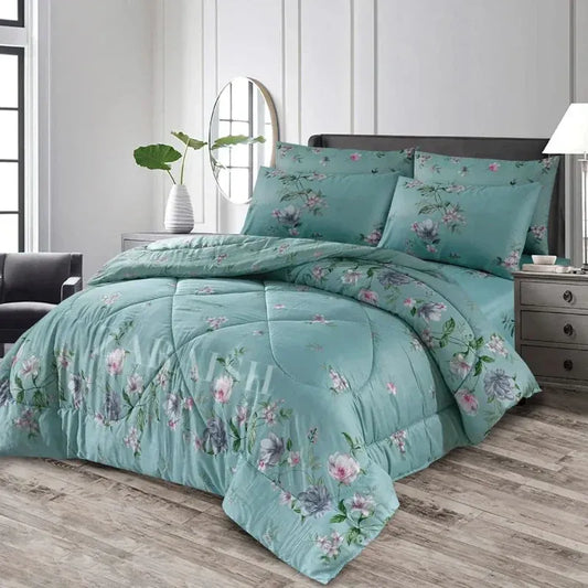 7 Pcs Quilted Comforter Set 378