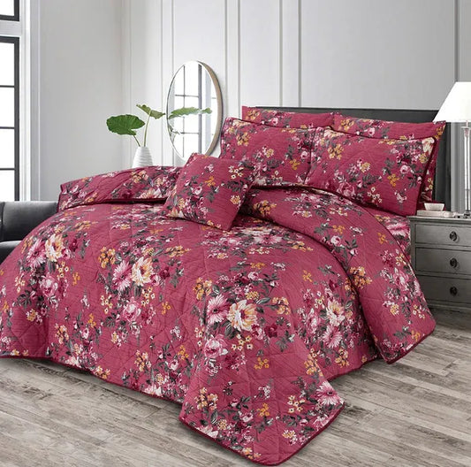 7 Pcs Quilted Comforter Set 380