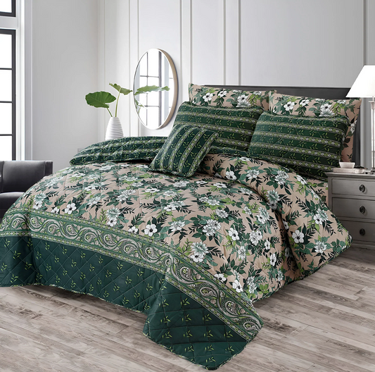 7 Pcs Quilted Comforter Set 349
