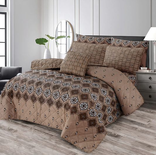 7 Pcs Quilted Comforter Set 348