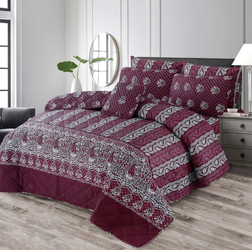7 Pcs Quilted Comforter Set 346