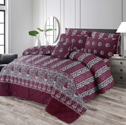 7 Pcs Quilted Comforter Set 346