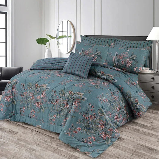 7 Pcs Quilted Comforter Set 372