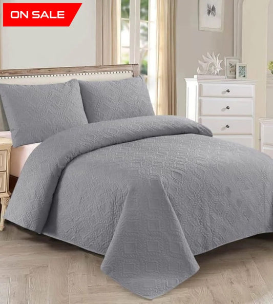 Plain Bedspread 3 Pc Set 1003