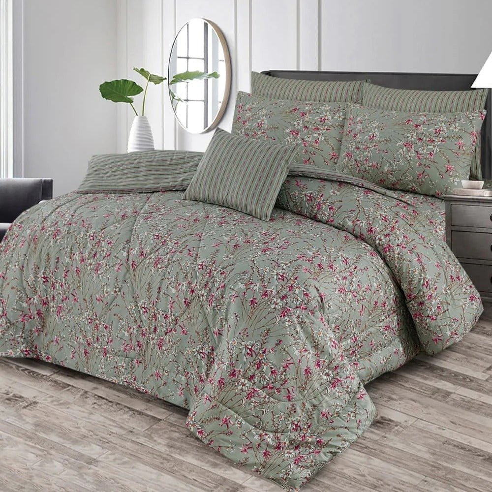 7 Pcs Quilted Comforter Set 371