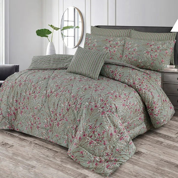 7 Pcs Quilted Comforter Set 371