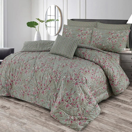 7 Pcs Quilted Comforter Set 371