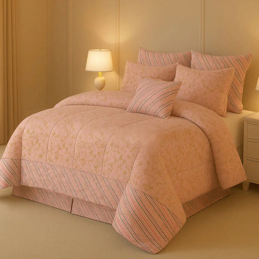 7 Pcs Quilted Comforter Set 358