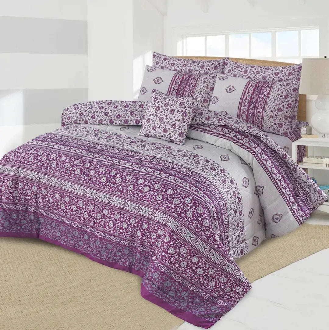 7 Pcs Quilted Comforter Set 351