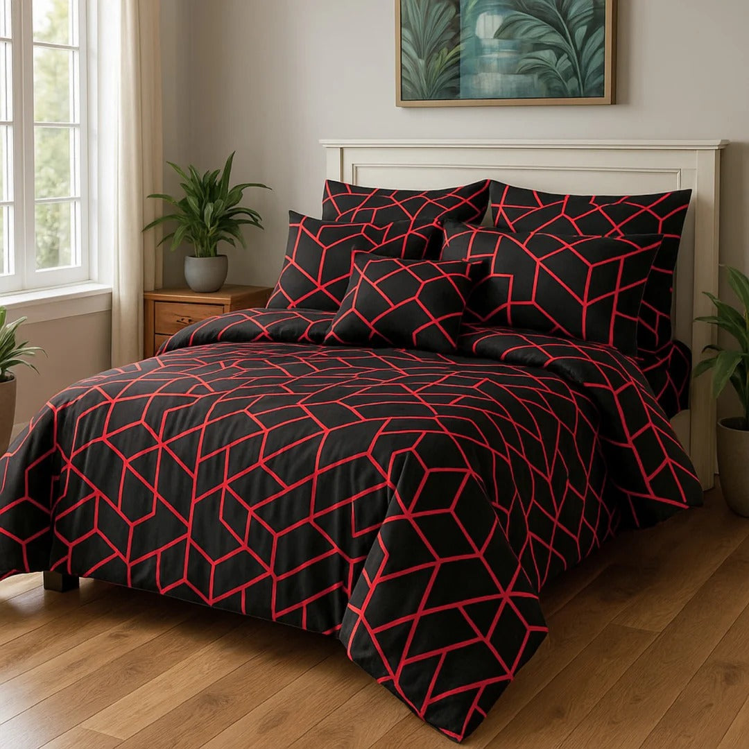 7 Pcs Quilted Comforter Set 362