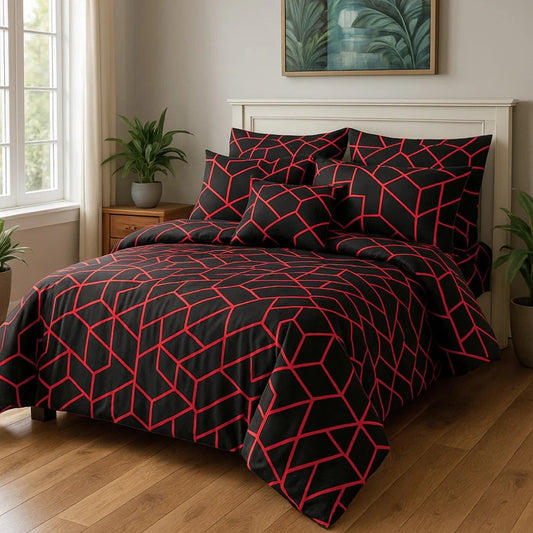 7 Pcs Quilted Comforter Set 362