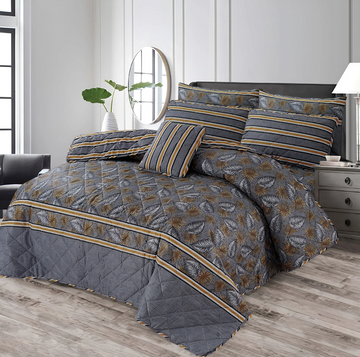 7 Pcs Quilted Comforter Set 345