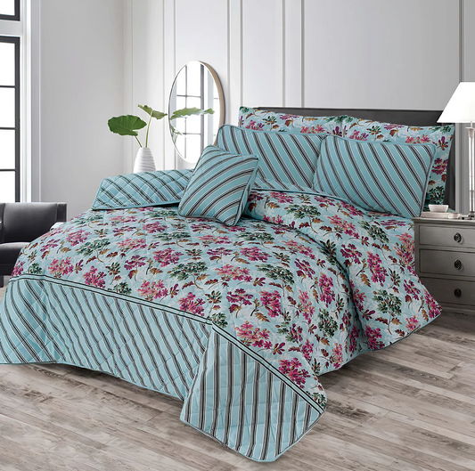 7 Pcs Quilted Comforter Set 359