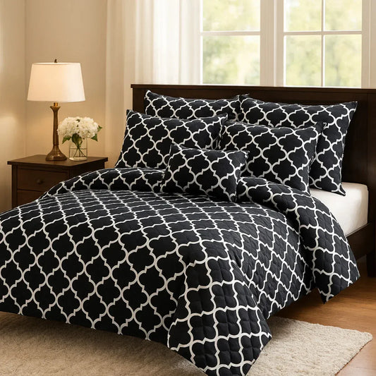 7 Pcs Quilted Comforter Set 363