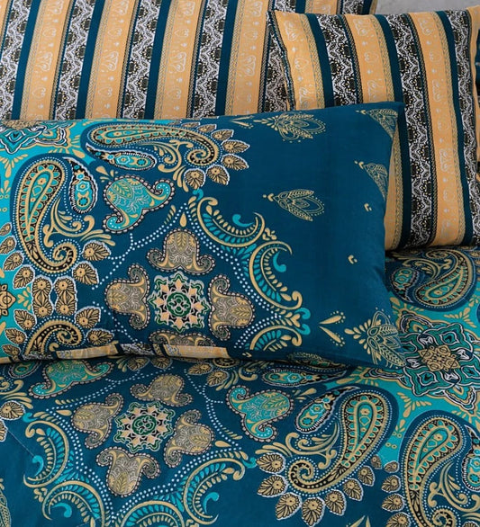 7 Pcs Quilted Comforter Set 369