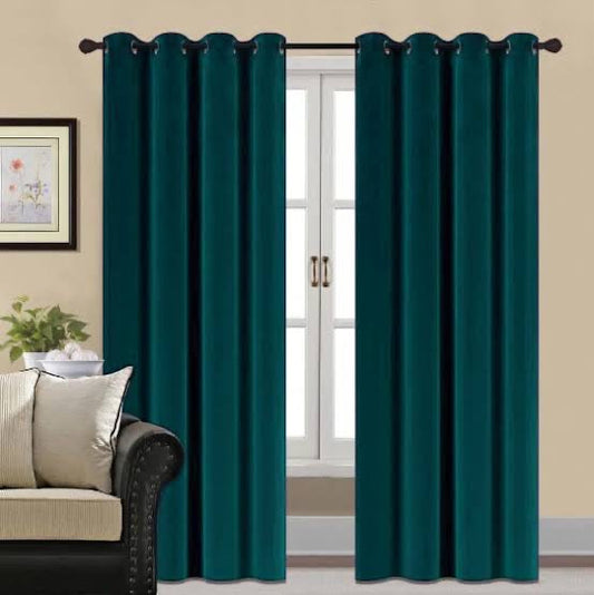 Plain Jacquard Curtains 1 Pair