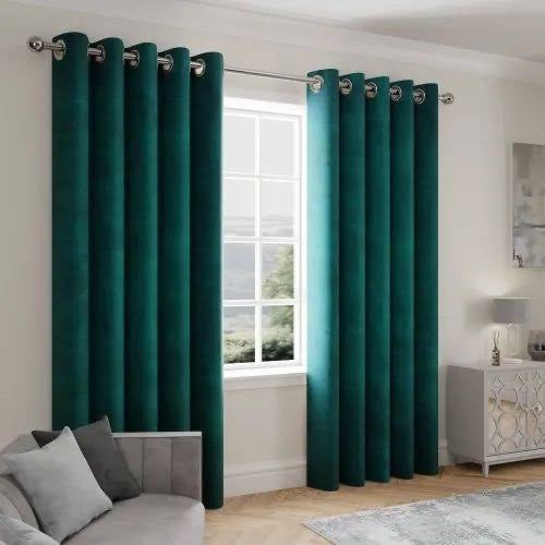 Plain Jacquard Curtains 1 Pair