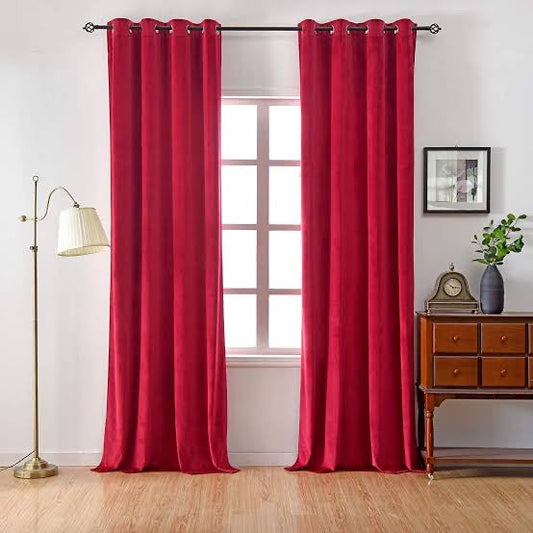 Plain Jacquard Curtains 1 Pair